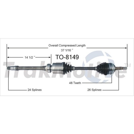 SURTRACK AXLE Cv Axle Shaft, To-8149 TO-8149